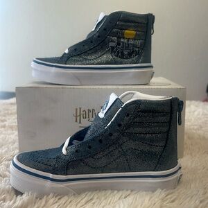 Vans Sk8-Hi Zip Harry Potter hogwarts metallic blue kids size 10.5 new in box